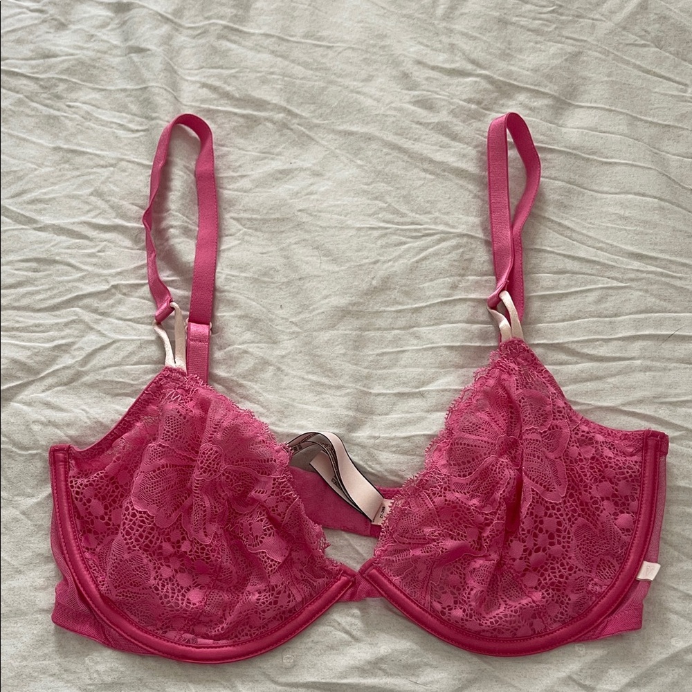 Sexy Pink Lace Bra
